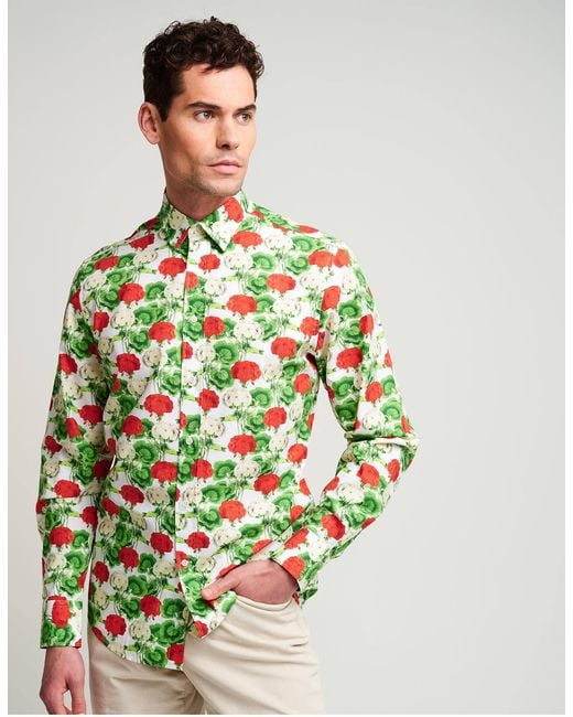 Gresham Blake Green Geraniums Shirt for men