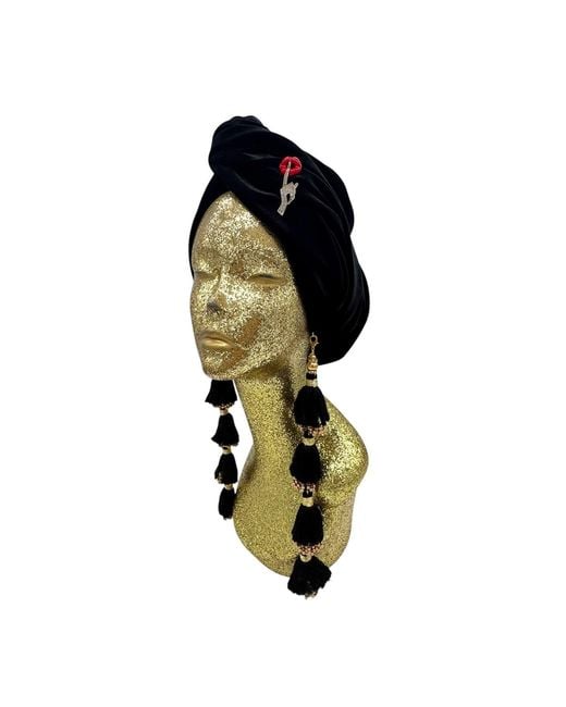 Julia Clancey Black Shhh Dorado Turban