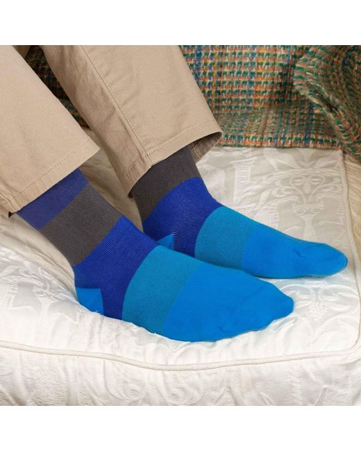 Peper Harow - Made in England Blue Groomsmen's Socks Bundle for men