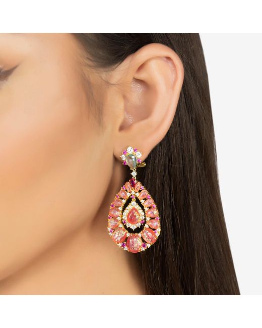 Latelita London Red Paloma Opal Drop Earrings