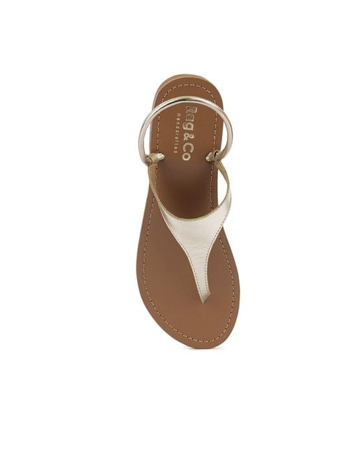 Rag & Co Natural Madeline Flat Thong Sandals By Rag & Co