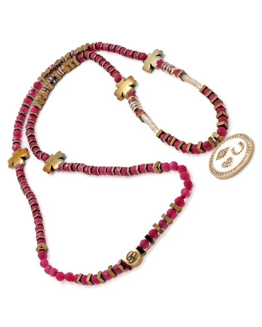 Ebru Jewelry Metallic Magic Blessing Pendant Beaded Necklace