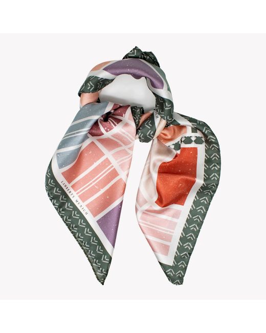 Lamberty Munich Pink Soft Grid Italian Silk Scarf Multi Colours