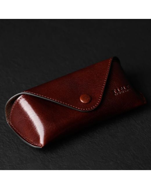 Time Resistance Brown Leather Glasses Case for men