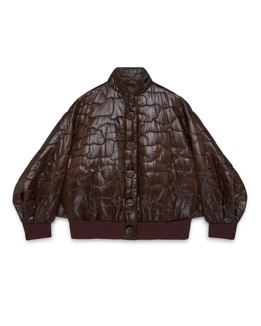 Amanda Thompson Couture Brown Ms K Bomber Jacket Quilting Chocolate