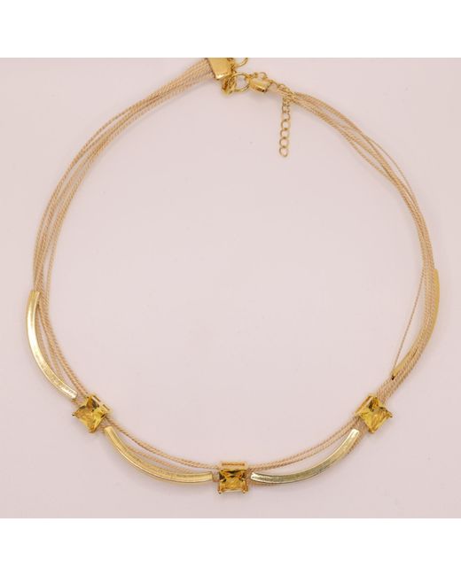 Nart Nature Making Art Metallic The Square Buriti Natural Fiber Necklace