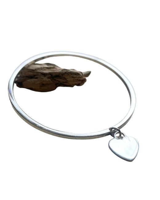 Tg-Jewellery by Tamara Gervasio Metallic Recycle Sterling Heart Charm Bangle – Handcrafted