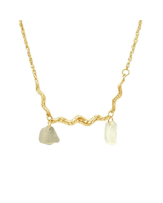 Glassy Metallic Skumbølge Necklace