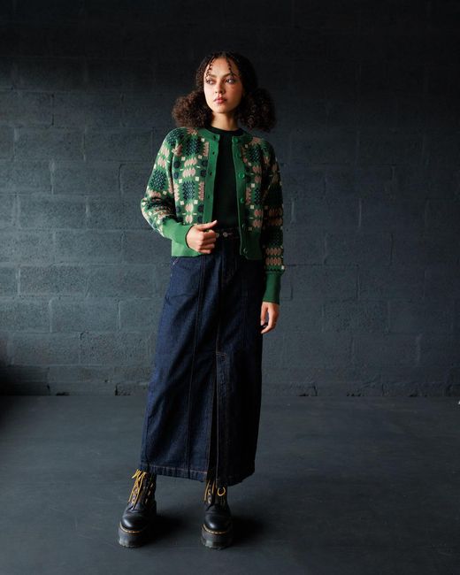 Mabli Green Carthen Neat Cotton Cardigan