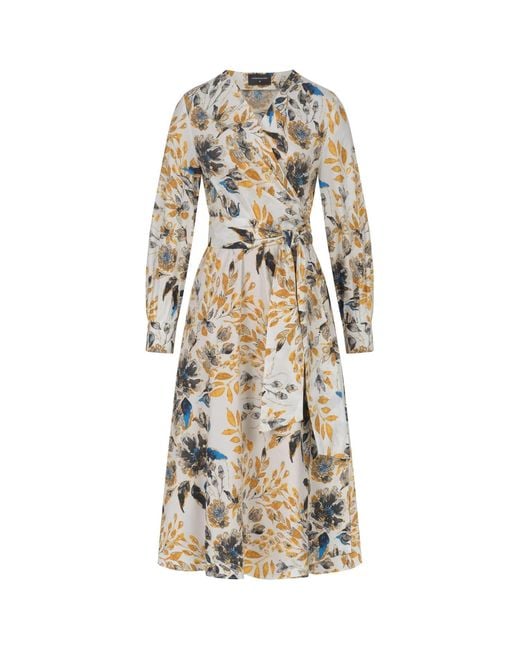 Marianna Déri Natural Autumn Garden Wrap Dress