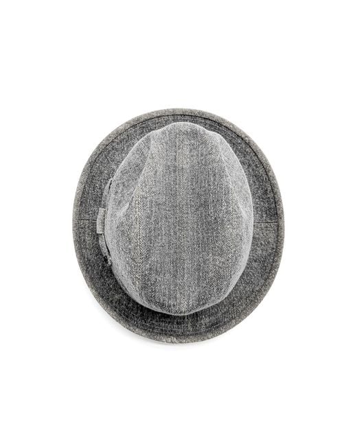 DORIA 1905 Gray Denim Fedora Hat for men