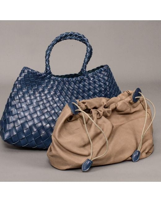 Rimini Blue Hand Woven Tote 'Adelina'