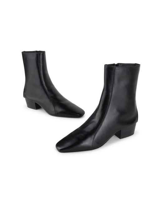 INTENTIONALLY ______ Black Combo Stretch Leather Ankle Boot