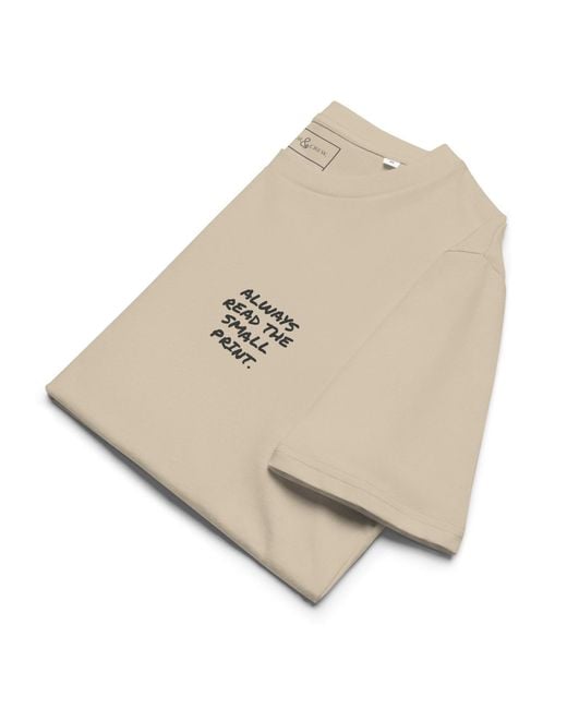 Anchor and Crew Natural Neutrals Desert Dust Small Print Annotations Organic Cotton T-Shirt