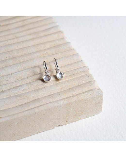 Auree Jewellery White Barcelona April Crystal Birthstone Hook Earrings