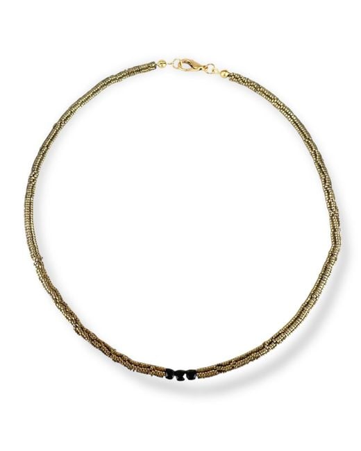 By Virgo Metallic Velura Gemstone Necklace