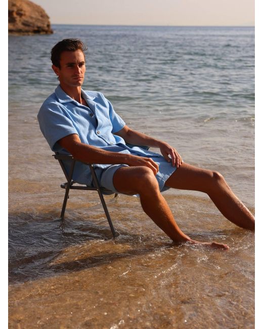 Little Mariner Blue Coastal Terry Shirt for men