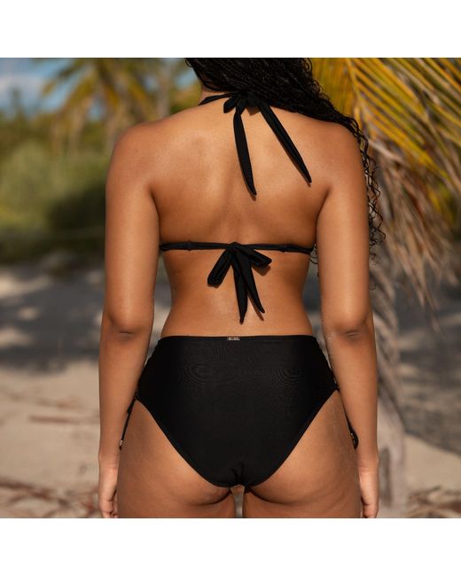 Enez Swim Blue Juliet High Waisted Adjustable Bikini Bottom