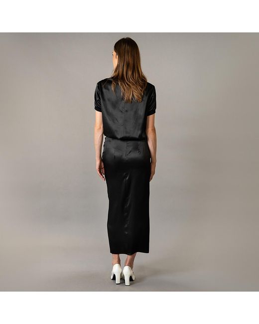 The Summer Edit Black Arielle Silk Skirt