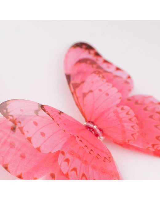 Oana Savu Pink Necklace Ribbon Tie Chocker Silk Butterfly Goddess Festival Accessory