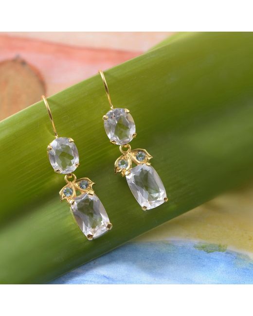 Emma Chapman Jewels Metallic Bathsheba Crystal Aquamarine Drop Earrings