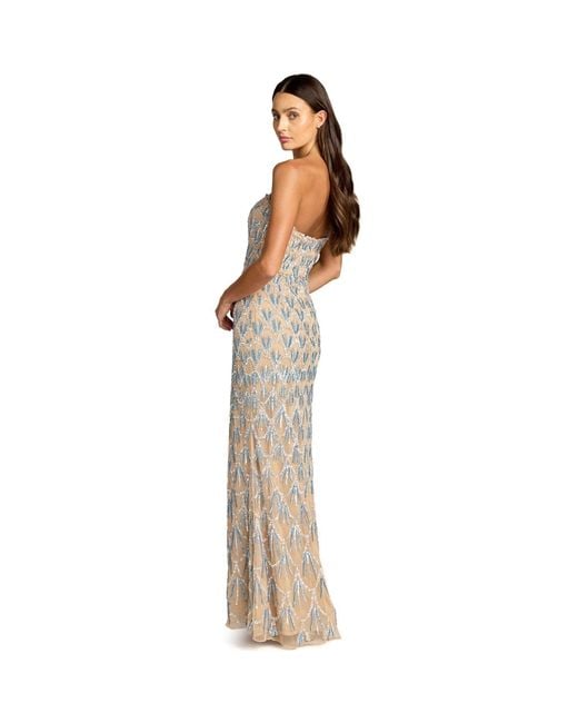 Mac Duggal Natural Neutrals Strapless Embellished Evening Gown