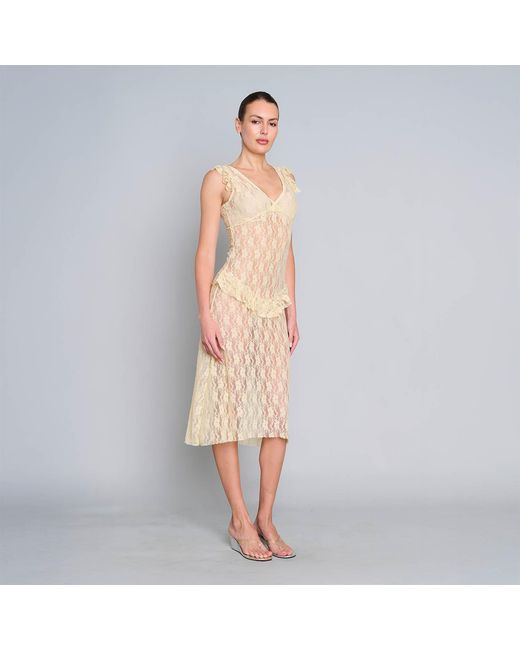 Love and Nostalgia Natural Summer Love Lace Midi Dress