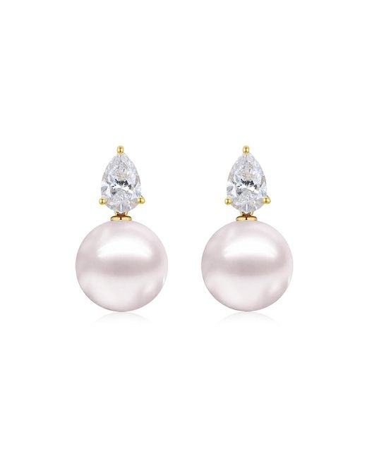 Kai Fine Jewelry Metallic Solid Lab Grown Diamond & Cultured Round Pearl Venus Tears Convertible Drop Earrings