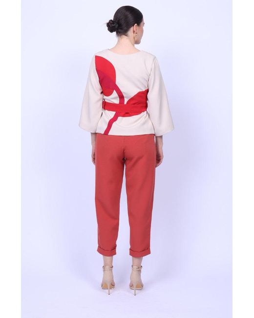 Mary Dickow Red Halima Top-Light