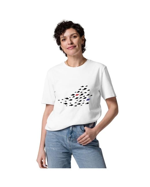 Anchor and Crew White Fish Where's William Going? Organic Cotton T-Shirt