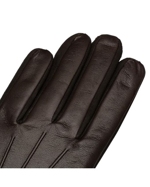 1861 Glove Manufactory Black Sassari Nappa Leather Gloves for men