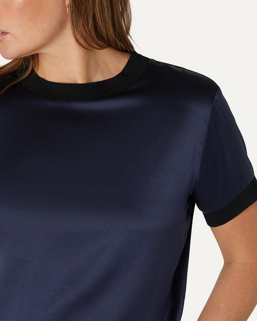 The Summer Edit Blue Cloe Silk T-Shirt