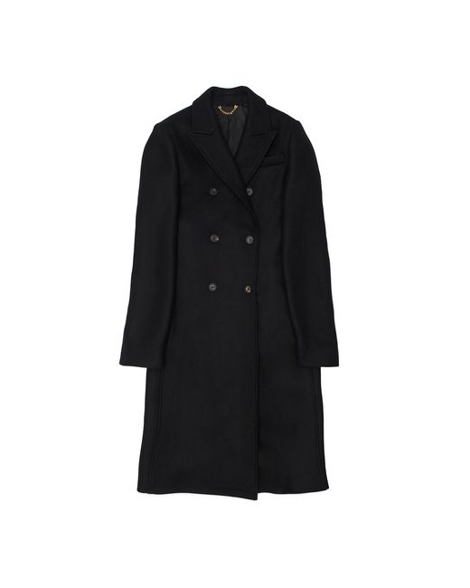Hegarty Black Double Breasted Cashmere And Wool Overcoat