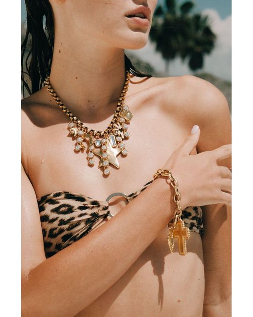 Sccollection Metallic Stevie Rhinestone Star Necklace