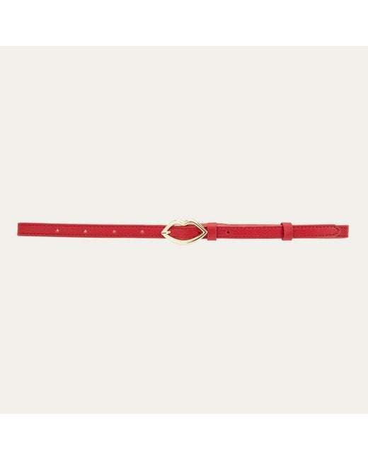 Lulu Guinness Red Lulu Lip Buckle Belt