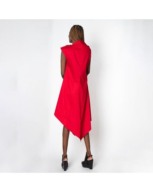 Metamorph Red Elegant Asymmetrical Dress