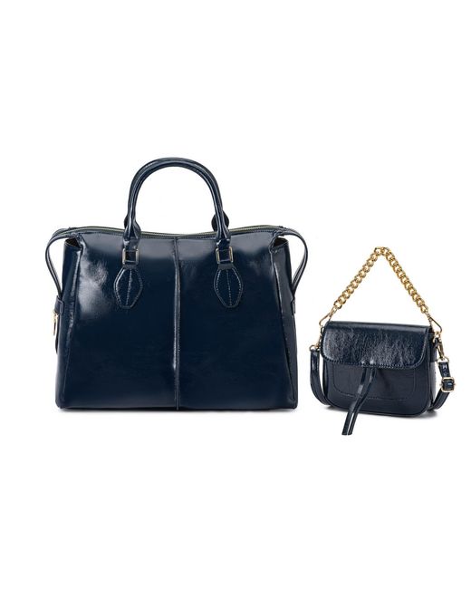 Mkf Collection - J'omor Blue Yareli Tote Bag With Mini Bag- Two-Piece Set