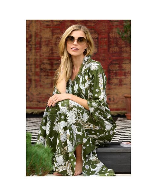 At Last Green Cotton Annabel Maxi Dress