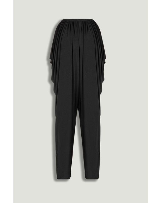 Nocturne Black Draped Relaxed-Fit Pants