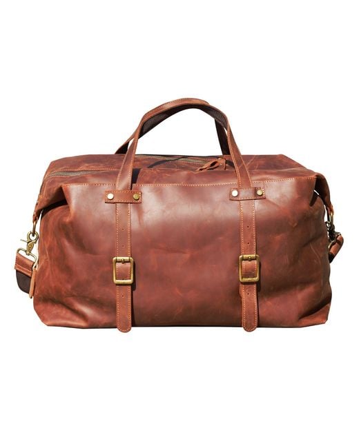 Touri Brown Large Genuine Leather Holdall for men