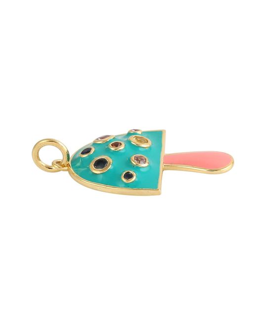 Artisan Blue 14K Bezel Sapphire & Enamel Mushroom Pendant