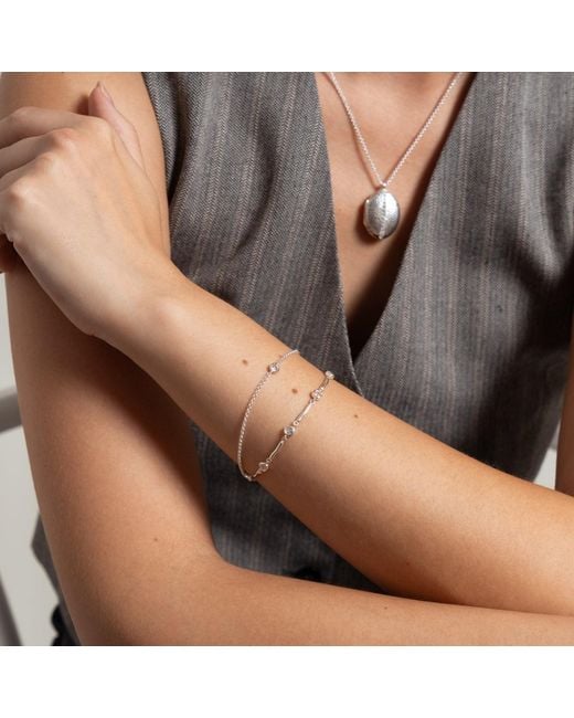 Dower & Hall White Sapphire Dewdrops Link Bracelet