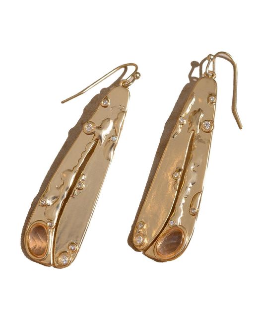 Rare Matters Jewelry Natural Neutrals Organic Gemstone Petal Earrings Peach