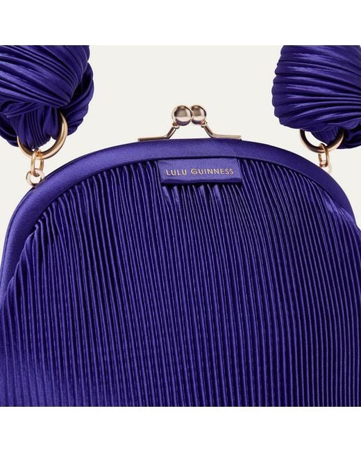 Lulu Guinness Purple Satin Plisse Lois Bag