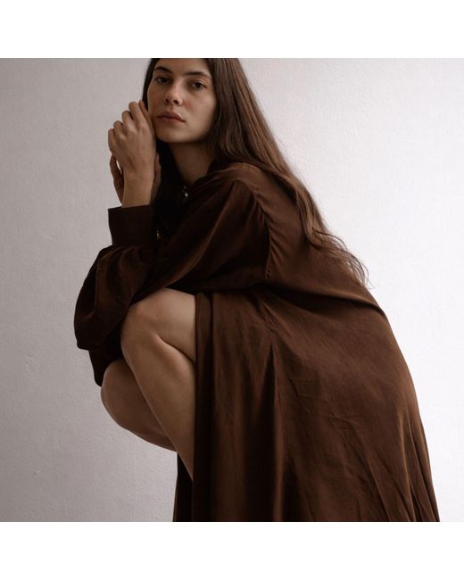 Ceva Cu Dichis Brown Show Dress Ibiza Chocolate Vegan Silk
