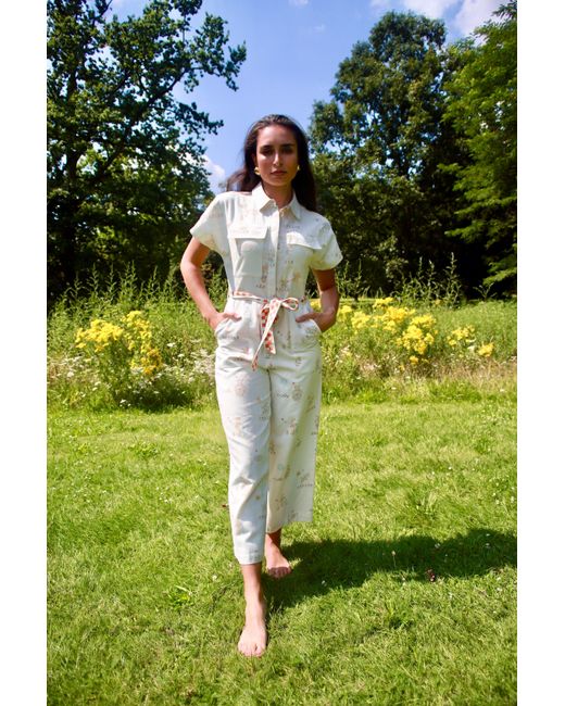 Em & Shi White Neutrals Villa Greco Jumpsuit