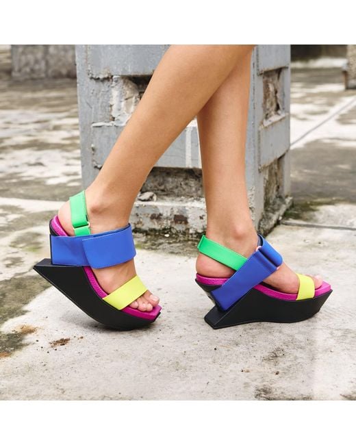 United Nude Green Delta Wedge Sandal
