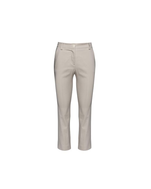 Conquista Gray Neutrals Sand Colour Fitted Stretch Pants