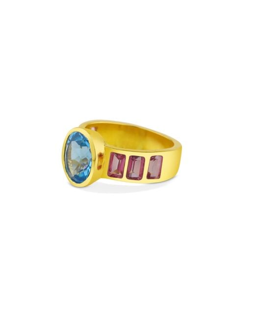 GEM BAZAAR Blue Delilah & Topaz Ring