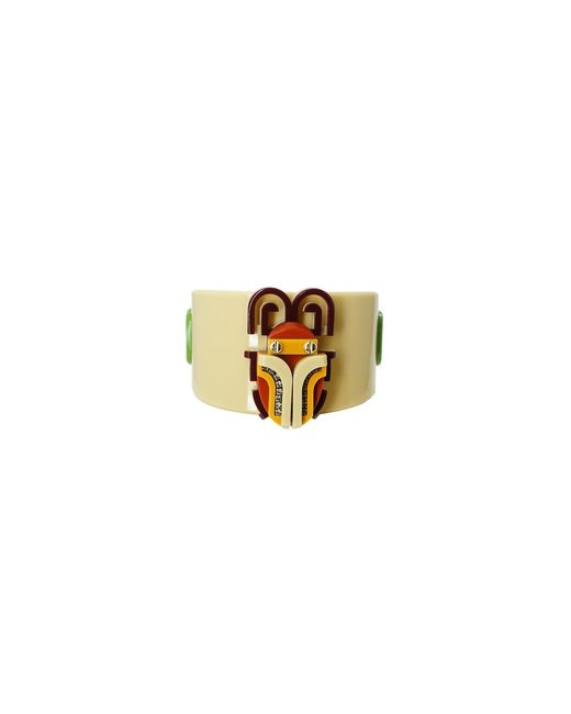 Gissa Bicalho Metallic Neutrals Handmade Acrylic Bracelet Scarab Topaz